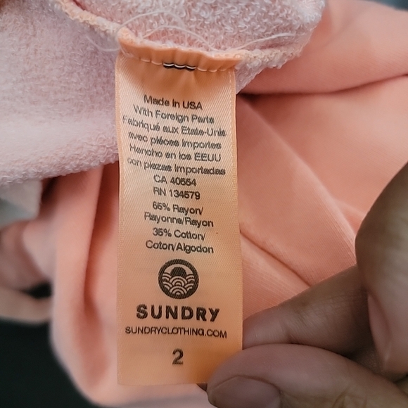 Anthropologie Sundry Neon Orange Jogger size 2 ( Med) Hearts Soft Lounge - Picture 5 of 5